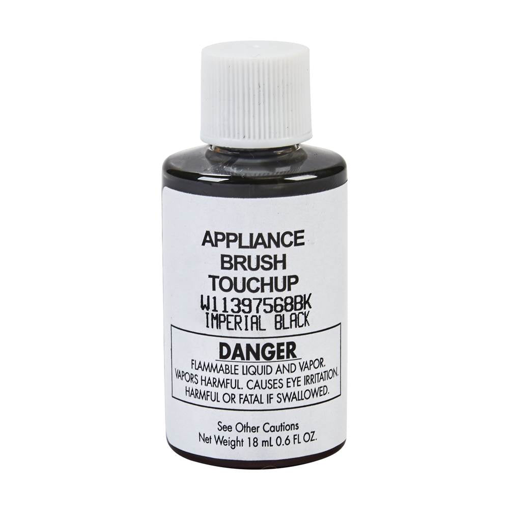 Whirlpool - Touch Up Paint: 0.6-Oz Paint Bottle W/Brush, Color Spec-966004, Color- Black Crinkle Midnite Black