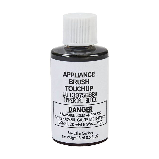 Whirlpool - Touch Up Paint: 0.6-Oz Paint Bottle W/Brush, Color Spec-966004, Color- Black Crinkle Midnite Black