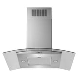 36'' Curved Glass Island Mount Range Hood