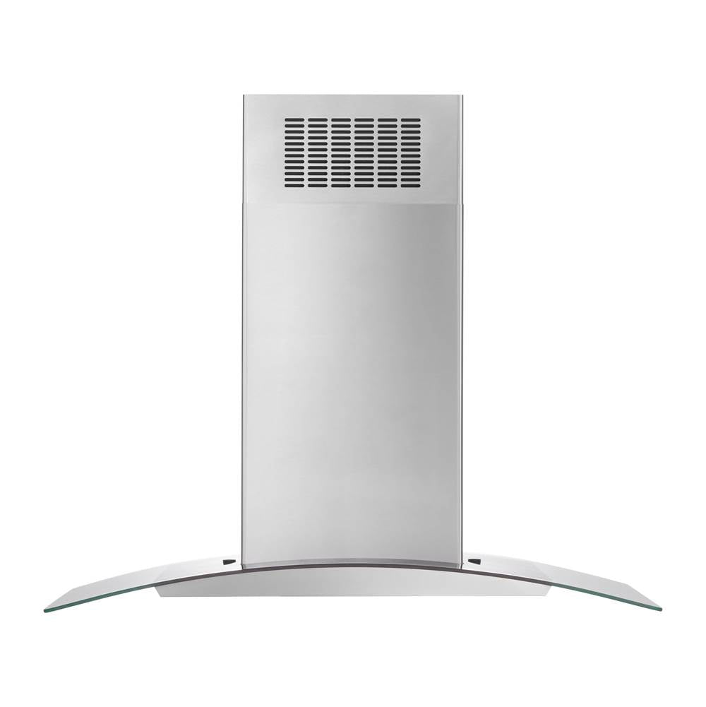 36'' Curved Glass Island Mount Range Hood
