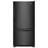 Whirlpool - 33-inches wide Bottom-Freezer Refrigerator with SpillGuardE Glass Shelves - 22 cu. ft - Black