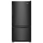 Whirlpool - 33-inches wide Bottom-Freezer Refrigerator with SpillGuardE Glass Shelves - 22 cu. ft - Black