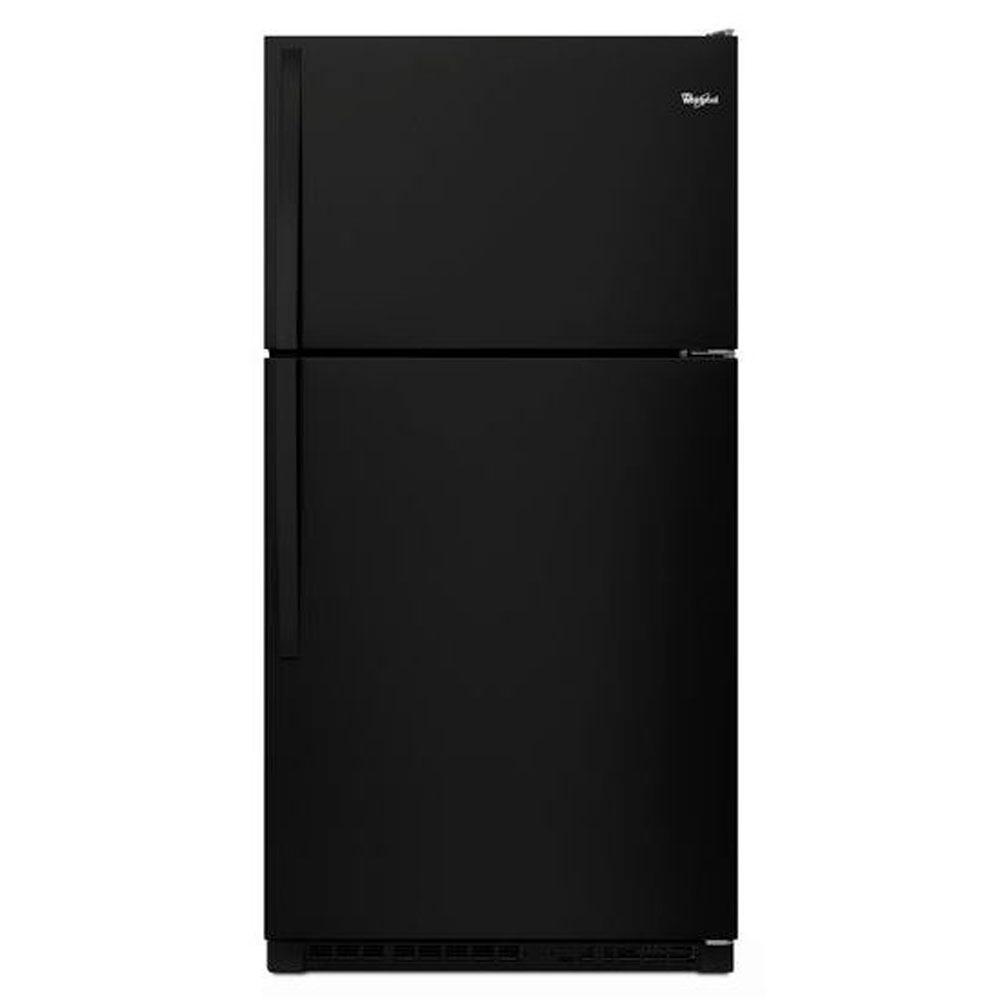 Whirlpool - 33-inch Wide Top-Freezer Refrigerator - EZ Connect Icemaker Kit Compatible - 20.5 cu. ft - Black