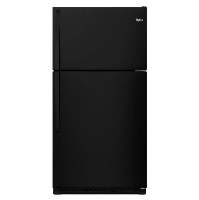 Whirlpool - 33-inch Wide Top-Freezer Refrigerator - EZ Connect Icemaker Kit Compatible - 20.5 cu. ft - Black