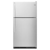 Whirlpool - 33-inch Wide Top-Freezer Refrigerator - EZ Connect Icemaker Kit Compatible - 20.5 cu. ft - Monochromatic Stainless Steel
