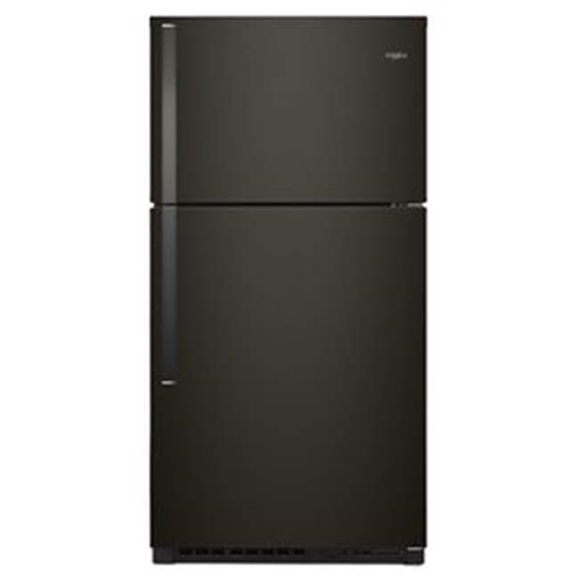 Whirlpool - 33-Inch Wide Top Freezer Refrigerator - 21 Cu. Ft. - Black Stainless