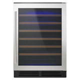 Whirlpool - 24'' Undercounter Wine Center with Custom Temperature Control - Black-on-Stainless