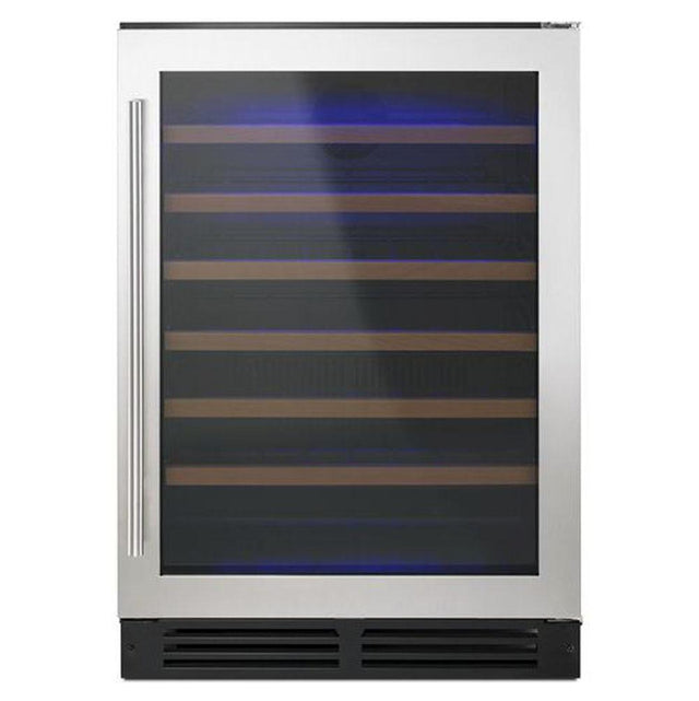 Whirlpool - 24'' Undercounter Wine Center with Custom Temperature Control - Black-on-Stainless