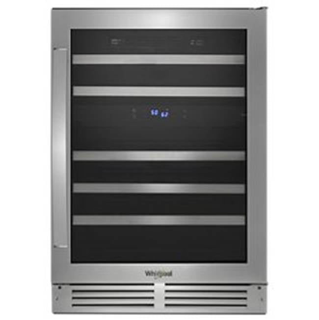 Whirlpool - 24-Inch Wide Undercounter Wine Center With 46-Bottle Wine Storage - Stainless Steel