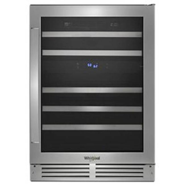 Whirlpool - 24-Inch Wide Undercounter Wine Center With 46-Bottle Wine Storage - Stainless Steel