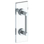 Watermark - Sutton 24'' Shower Door Pull w/ Knob/ Glass Mount Towel Bar with Hook - Vintage Copper