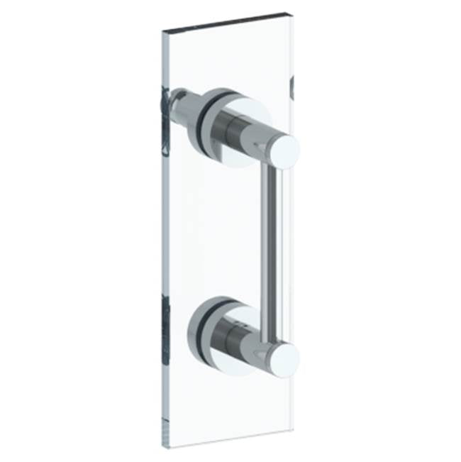 Watermark - Sutton 12'' Shower Door Pull w/ Knob/ Glass Mount Towel Bar with Hook - Vintage Copper