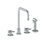 Watermark - Deck Mounted 4 Hole Kitchen Set - Includes Side Spray - Vintage Copper