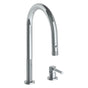Watermark - Deck Mounted 2 Hole Gooseneck Kitchen Faucet with Pull Down Spray - Vintage Copper