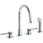 Watermark - Deck Mounted 4 Hole Gooseneck Kitchen Set -  Includes Side Spray - Vintage Copper