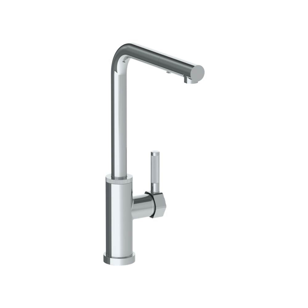 Watermark - Deck Mounted 1 Hole Square Top Kitchen Faucet with Pull Out Spray - High Spout - Vintage Copper