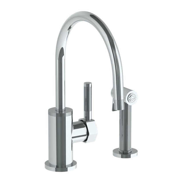 Watermark - Deck Mounted 2 Hole Gooseneck Kitchen Set - Includes Side Spray - Vintage Copper