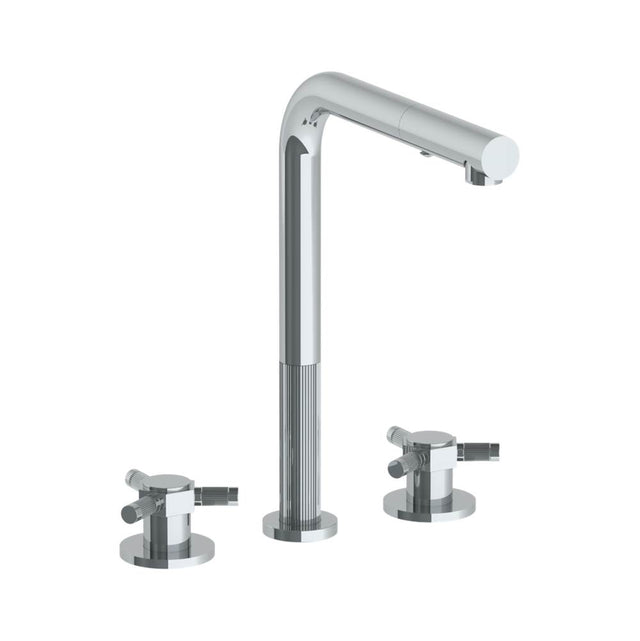 Watermark - Deck Mounted 3 Hole Square Top Kitchen Faucet with Pull Out Spray - Vintage Copper