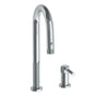 Watermark - Deck Mounted 2 Hole Gooseneck Prep Faucet with Pull Down Spray - Vintage Copper
