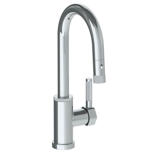 Watermark - Deck Mounted 1 Hole Gooseneck Prep Faucet with Pull Down Spray - Vintage Copper