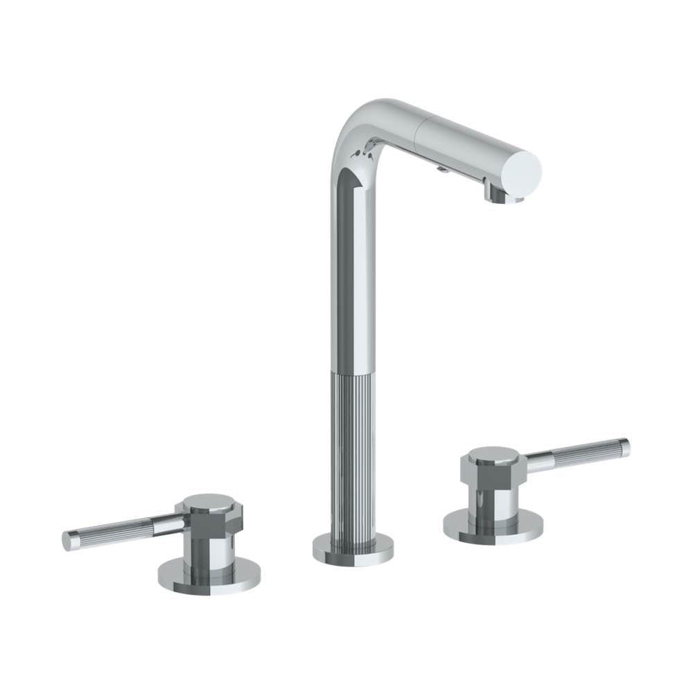 Watermark - Deck Mounted 3 Hole Square Top Prep Faucet with Pull Out Spray - Vintage Copper