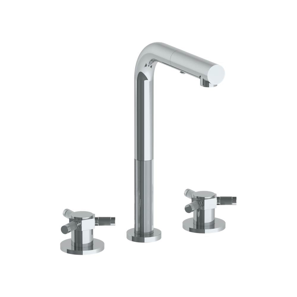 Watermark - Deck Mounted 3 Hole Square Top Prep Faucet with Pull Out Spray - Vintage Copper