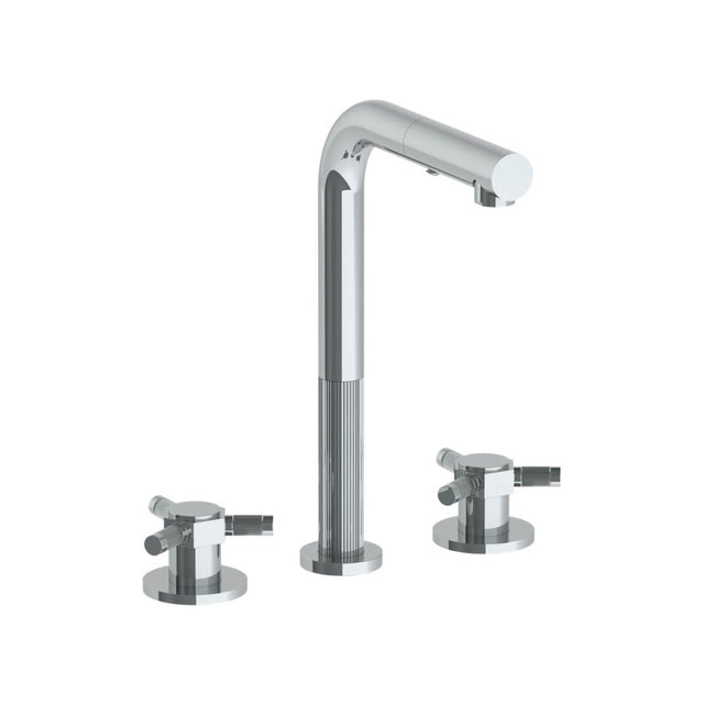 Watermark - Deck Mounted 3 Hole Square Top Prep Faucet with Pull Out Spray - Vintage Copper