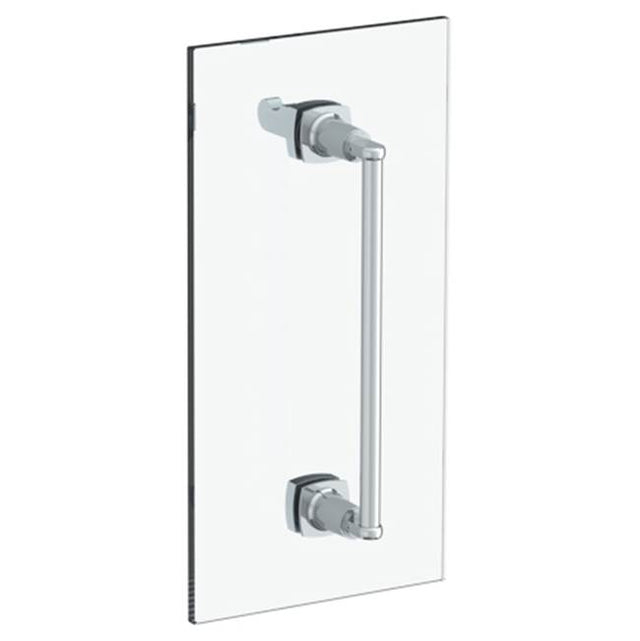 Watermark - H-Line 12'' shower door pull with knob/ glass mount towel bar with hook - Vintage Copper