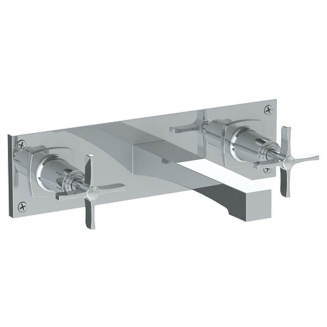 Watermark - Wall Mounted 3 Hole Lavatory Set with 7 5/8'' CTC Spout and Wall Plate - Vintage Copper