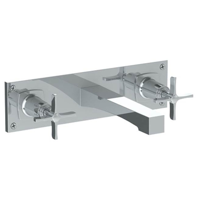 Watermark - Wall Mounted 3 Hole Lavatory Set with 7 5/8'' CTC Spout and Wall Plate - Vintage Copper