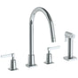 Watermark - Deck Mounted 4 Hole Gooseneck Kitchen Set -  Includes Side Spray - Vintage Copper