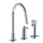 Watermark - Deck Mounted 3 Hole Gooseneck Kitchen Set -  Includes Side Spray - Vintage Copper