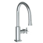 Watermark - Deck Mounted 1 Hole Gooseneck Kitchen Faucet with Pull Down Spray - Low Spout - Vintage Copper