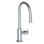 Watermark - Deck Mounted 1 Hole Gooseneck Kitchen Faucet with Pull Down Spray - High Spout - Vintage Copper