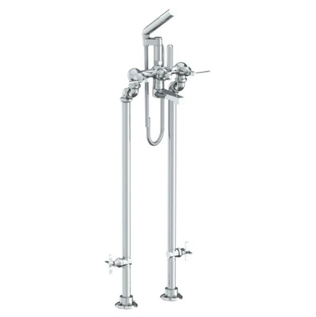 Watermark - Floor Standing Bath Set with Hand Shower and Shut-Off Valves - Vintage Copper