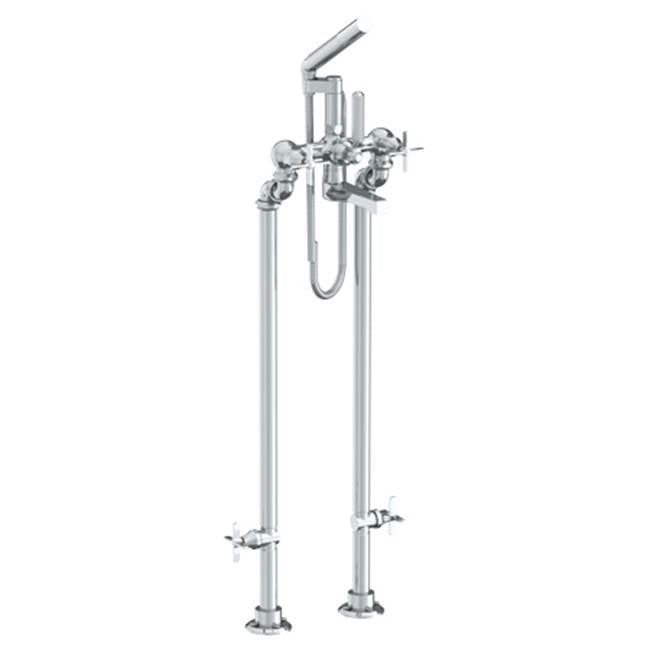 Watermark - Floor Standing Bath Set with Hand Shower and Shut-Off Valves - Vintage Copper