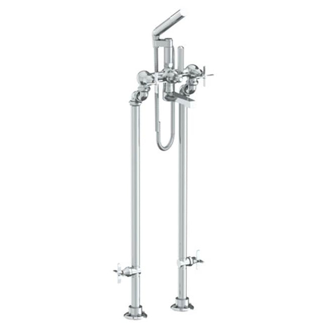 Watermark - Floor Standing Bath Set with Hand Shower and Shut-Off Valves - Vintage Copper