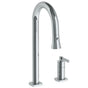 Watermark - Deck Mounted 2 Hole Gooseneck Prep Faucet with Pull Down Spray - Vintage Copper