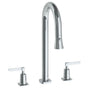 Watermark - 3 Hole Gooseneck Prep Faucet w Pull Down Spray Deck Mount - Vintage Copper