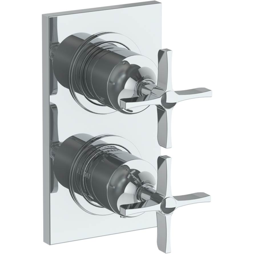Watermark - Wall Mounted Mini Thermostatic Shower Trim with built-in control, 3 1/2'' - Vintage Copper