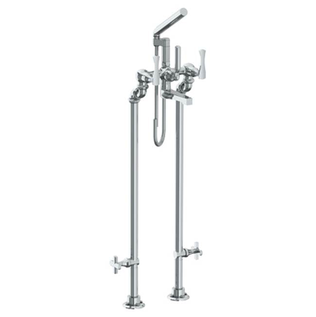 Watermark - Floor Standing Bath Set with Hand Shower and Shut-Off Valves - Vintage Copper