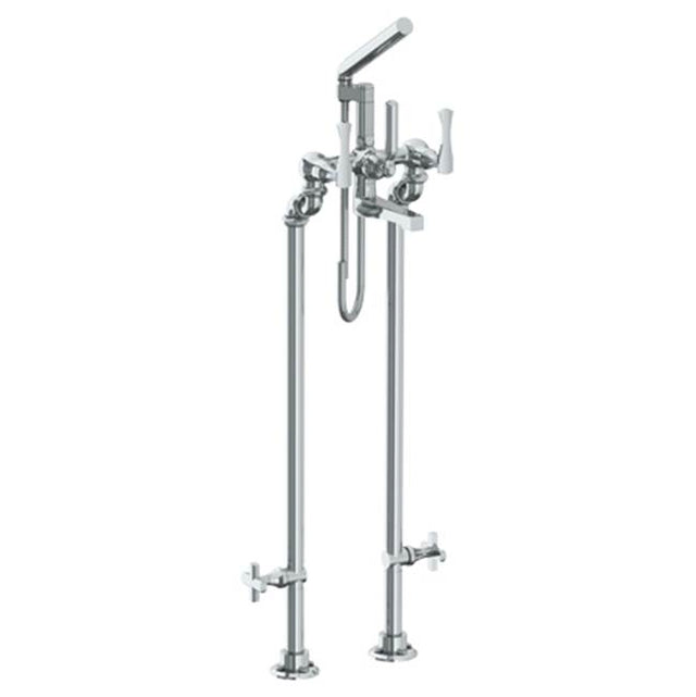 Watermark - Floor Standing Bath Set with Hand Shower and Shut-Off Valves - Vintage Copper