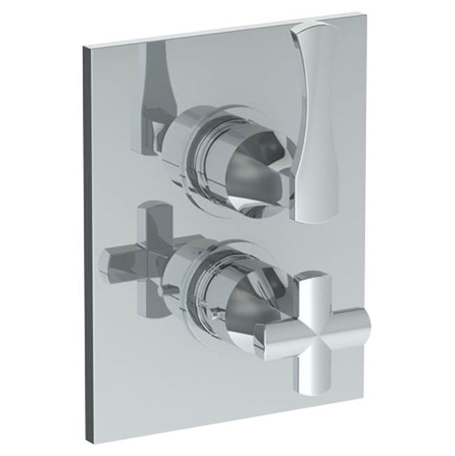 Watermark - Wall Mounted Thermostatic Shower Trim with built-in control, 6 1/4'' X 8'' - Vintage Copper