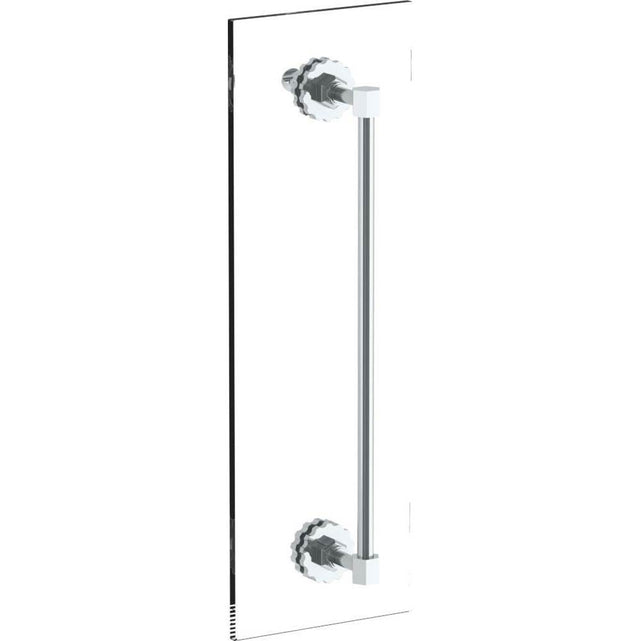 Watermark - James 12'' shower door pull with knob/ glass mount towel bar with hook - Vintage Copper