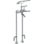 Watermark - Floor Standing Bath Set with Hand Shower and Shut-Off Valves - Vintage Copper