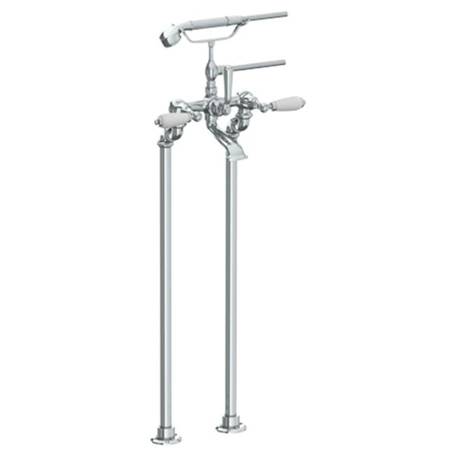 Watermark - Floor Standing Bath Set with Hand Shower - Vintage Copper