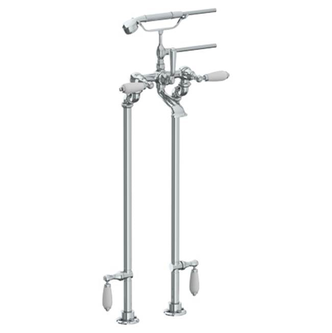 Watermark - Floor Standing Bath Set with Hand Shower and Shut-Off Valves - Vintage Copper