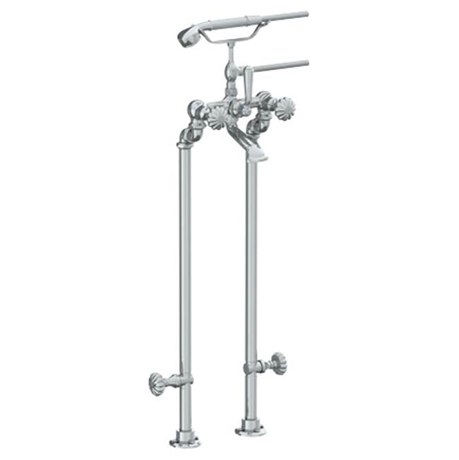 Watermark - Floor Standing Bath Set with Hand Shower and Shut-Off Valves - Vintage Copper