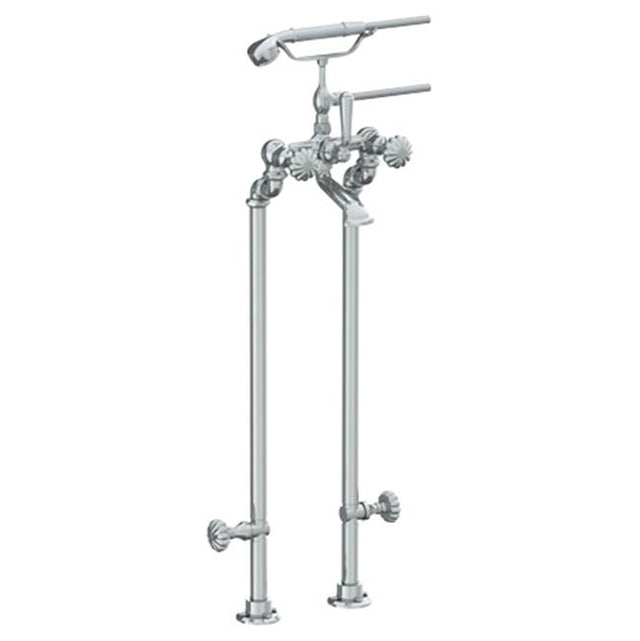 Watermark - Floor Standing Bath Set with Hand Shower and Shut-Off Valves - Vintage Copper