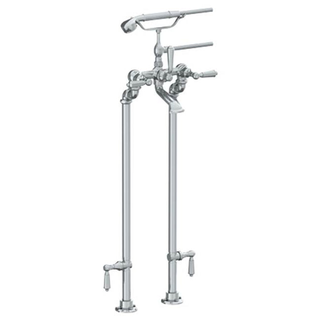 Watermark - Floor Standing Bath Set with Hand Shower and Shut-Off Valves - Vintage Copper